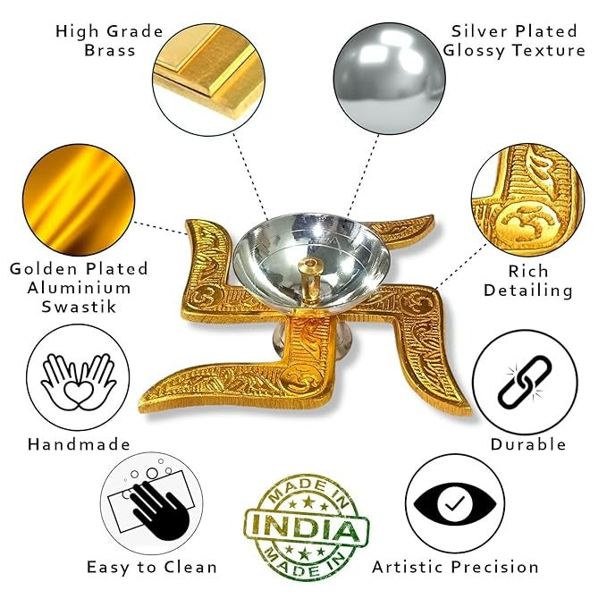 Brass Swastik Diya