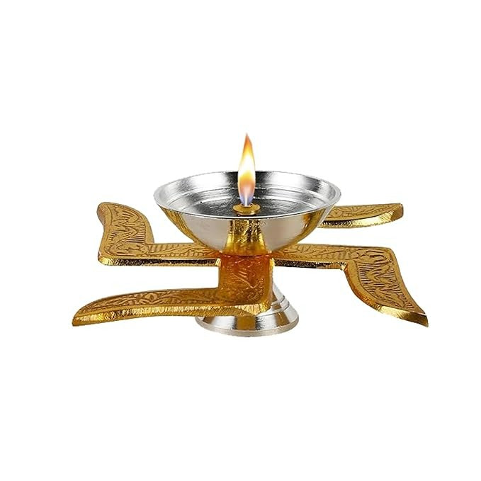 Brass Swastik Diya