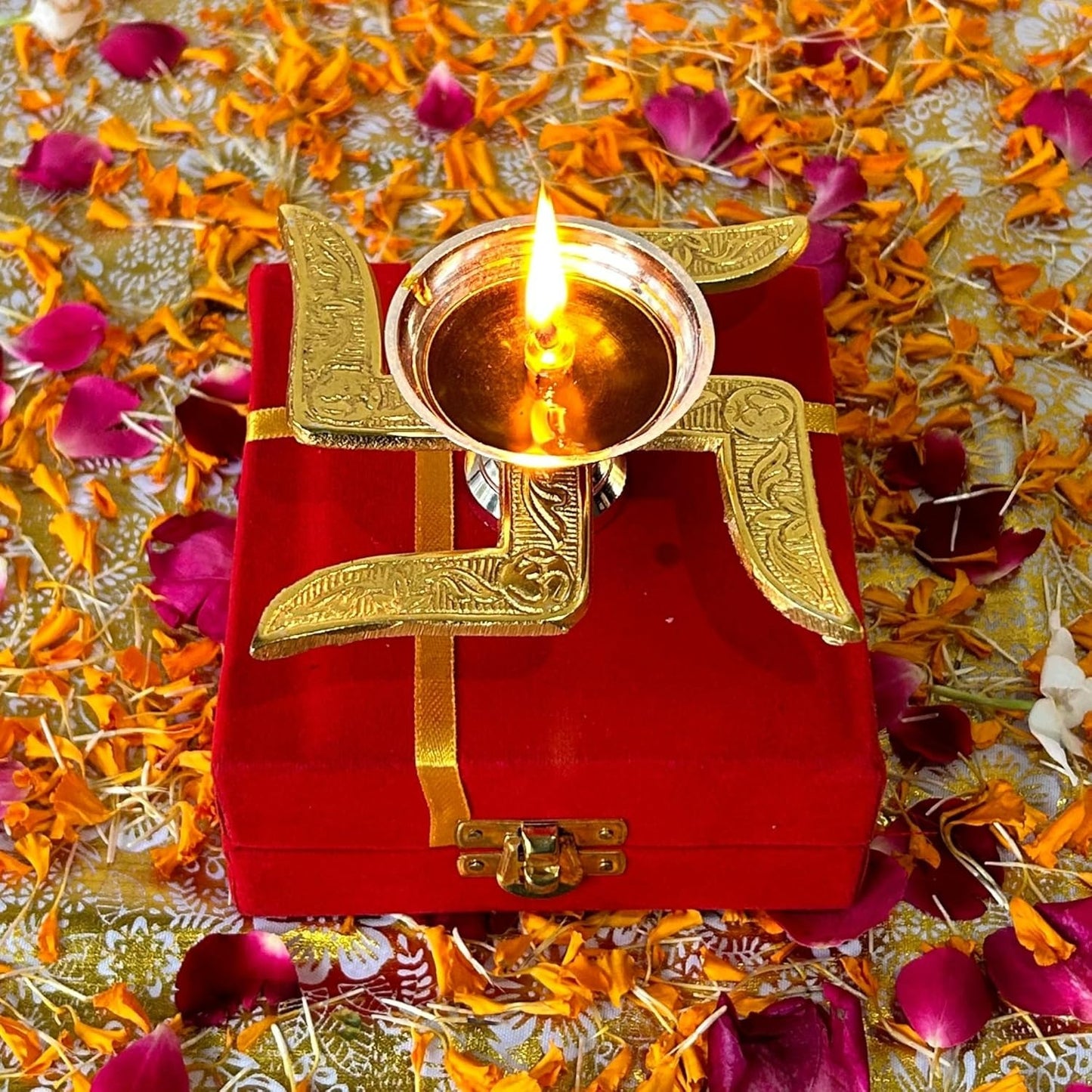Brass Swastik Diya