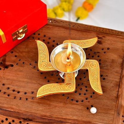Brass Swastik Diya