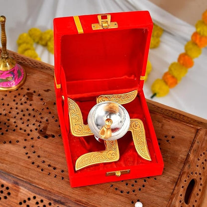 Brass Swastik Diya