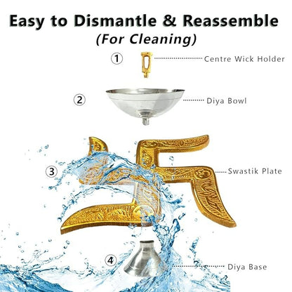 Brass Swastik Diya