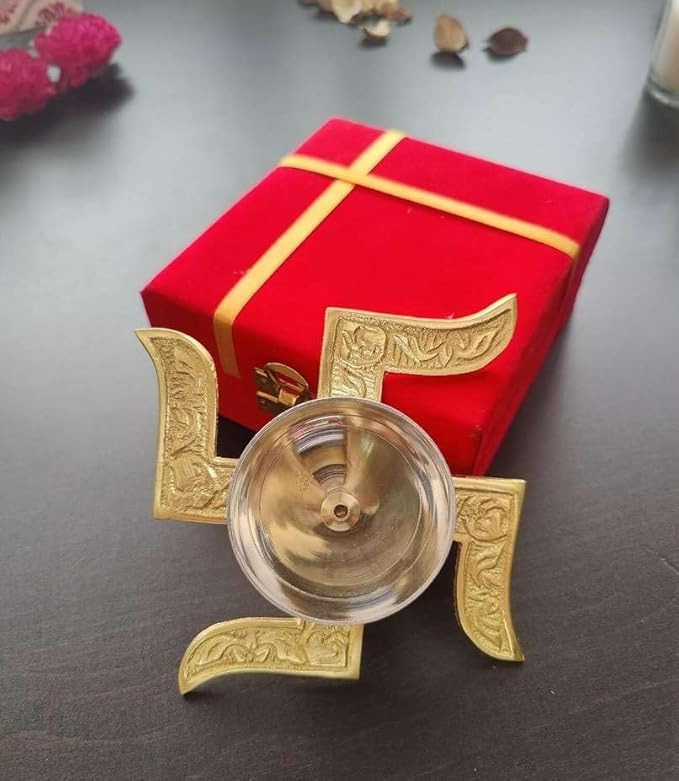 Brass Swastik Diya
