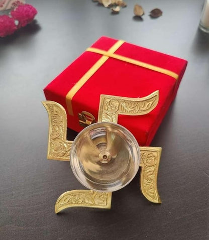 Brass Swastik Diya